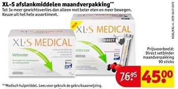 Aanbiedingen Direct vetbinder maandverpakking - XL-S Medical - Geldig van 16/05/2017 tot 28/05/2017 bij Kruidvat