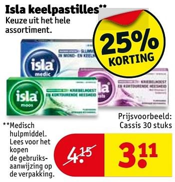 Aanbiedingen Isla keelpastilles cassis - Isla - Geldig van 16/05/2017 tot 28/05/2017 bij Kruidvat