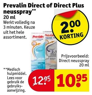 Aanbiedingen Direct neusspray - Prevalin - Geldig van 16/05/2017 tot 28/05/2017 bij Kruidvat