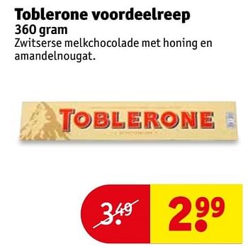 Aanbiedingen Toblerone voordeelreep - Toblerone - Geldig van 16/05/2017 tot 28/05/2017 bij Kruidvat