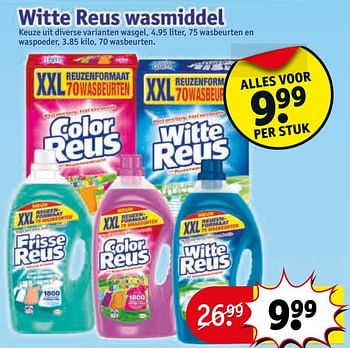 Aanbiedingen Witte reus wasmiddel - Reus - Geldig van 16/05/2017 tot 28/05/2017 bij Kruidvat