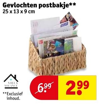 Aanbiedingen Gevlochten postbakje - Villa Volance - Geldig van 16/05/2017 tot 28/05/2017 bij Kruidvat