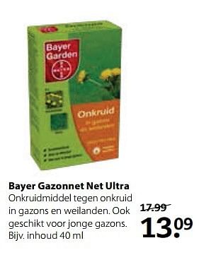 Aanbiedingen Bayer gazonnet net ultra onkruidmiddel tegen onkruid in gazons en weilanden - Bayer - Geldig van 15/05/2017 tot 28/05/2017 bij Boerenbond