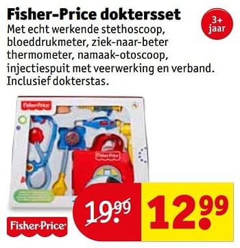 Aanbiedingen Fisher-price doktersset - Fisher-Price - Geldig van 16/05/2017 tot 28/05/2017 bij Kruidvat