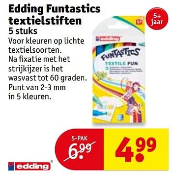 Aanbiedingen Edding funtastics textielstiften - Edding - Geldig van 16/05/2017 tot 28/05/2017 bij Kruidvat