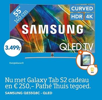 Aanbiedingen Samsung qe55q8c - qled curved hdr 4 k - Samsung - Geldig van 15/05/2017 tot 28/05/2017 bij Coolblue