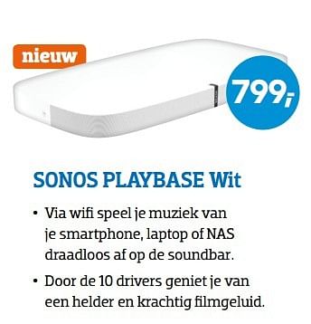 Aanbiedingen Sonos playbase wit - Sonos - Geldig van 15/05/2017 tot 28/05/2017 bij Coolblue