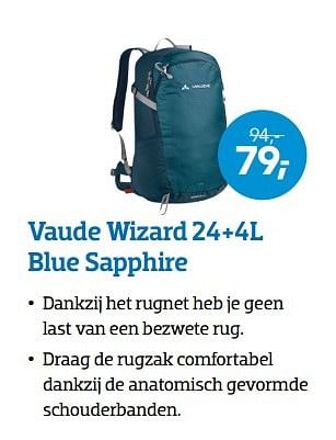 Aanbiedingen Vaude wizard 24+4l blue sapphire - VAUDE - Geldig van 15/05/2017 tot 28/05/2017 bij Coolblue
