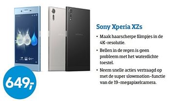 Aanbiedingen Sony xperia xzs - Sony - Geldig van 15/05/2017 tot 28/05/2017 bij Coolblue