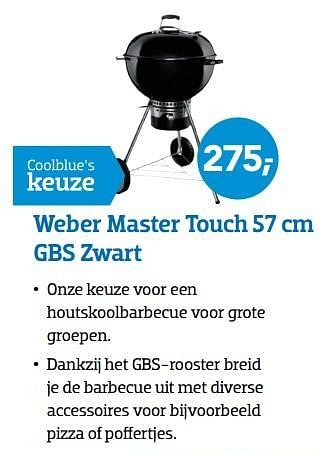 Aanbiedingen Weber master touch 57 cm gbs zwart - Weber - Geldig van 15/05/2017 tot 28/05/2017 bij Coolblue
