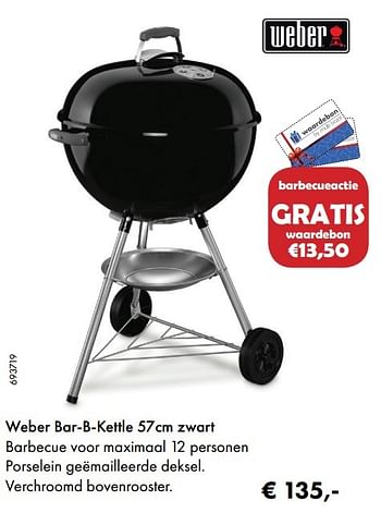 Aanbiedingen Weber bar-b-kettle 57cm zwart - Weber - Geldig van 22/05/2017 tot 30/06/2017 bij Multi Bazar
