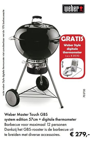Aanbiedingen Weber master touch gbs - Weber - Geldig van 22/05/2017 tot 30/06/2017 bij Multi Bazar