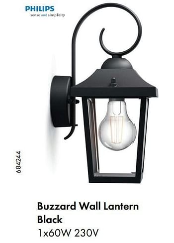 Aanbiedingen Philips buzzard wall lantern black - Philips - Geldig van 22/05/2017 tot 30/06/2017 bij Multi Bazar