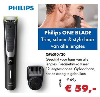 Aanbiedingen Philips one blade qp6510-20 - Philips - Geldig van 22/05/2017 tot 30/06/2017 bij Multi Bazar