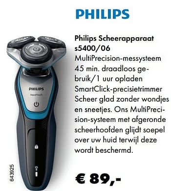 Aanbiedingen Philips scheerapparaat s5400-06 - Philips - Geldig van 22/05/2017 tot 30/06/2017 bij Multi Bazar