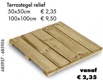 Aanbiedingen Terrastegel relief - Huismerk - Multi Bazar - Geldig van 22/05/2017 tot 30/06/2017 bij Multi Bazar