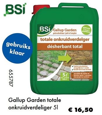 Aanbiedingen Gallup garden totale onkruidverdeliger - BSI - Geldig van 22/05/2017 tot 30/06/2017 bij Multi Bazar
