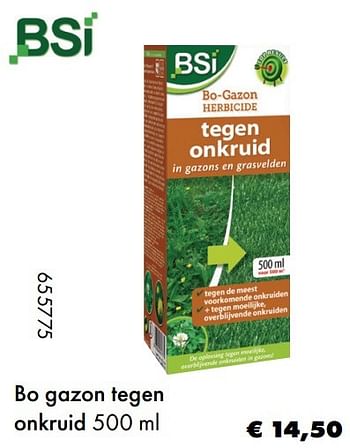 Aanbiedingen Bo gazon tegen onkruid - BSI - Geldig van 22/05/2017 tot 30/06/2017 bij Multi Bazar