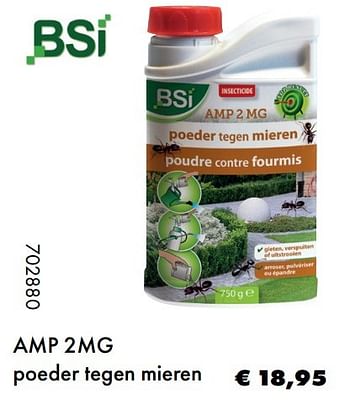 Aanbiedingen Amp 2mg poeder tegen mieren - BSI - Geldig van 22/05/2017 tot 30/06/2017 bij Multi Bazar
