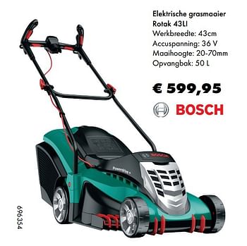 Aanbiedingen Bosch elektrische grasmaaier rotak - Bosch - Geldig van 22/05/2017 tot 30/06/2017 bij Multi Bazar