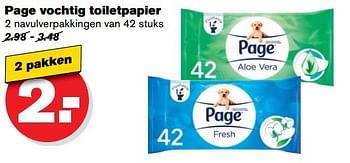 Aanbiedingen Page vochtig toiletpapier - Page - Geldig van 17/05/2017 tot 24/05/2017 bij Hoogvliet