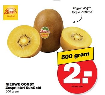 Aanbiedingen Nieuwe oogst zespri kiwi sungold - Zespri - Geldig van 17/05/2017 tot 24/05/2017 bij Hoogvliet