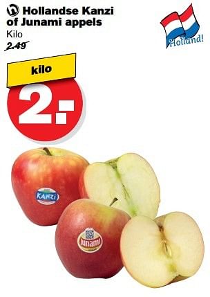 Aanbiedingen Hollandse kanzi of junami appels - Junami - Geldig van 17/05/2017 tot 24/05/2017 bij Hoogvliet