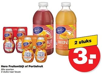 Aanbiedingen Hero fruitontbijt of portiefruit - Hero - Geldig van 17/05/2017 tot 24/05/2017 bij Hoogvliet