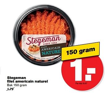 Aanbiedingen Stegeman filet americain naturel - Stegeman - Geldig van 17/05/2017 tot 24/05/2017 bij Hoogvliet