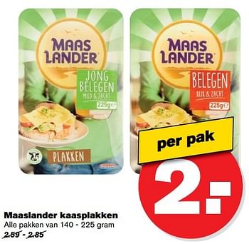 Aanbiedingen Maaslander kaasplakken - Maaslander - Geldig van 17/05/2017 tot 24/05/2017 bij Hoogvliet