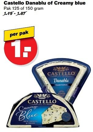 Aanbiedingen Castello danablu of creamy blue - Castello - Geldig van 17/05/2017 tot 24/05/2017 bij Hoogvliet