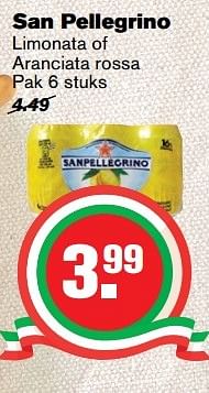 Aanbiedingen San pellegrino limonata of aranciata rossa - Sanpellegrino - Geldig van 17/05/2017 tot 24/05/2017 bij Hoogvliet