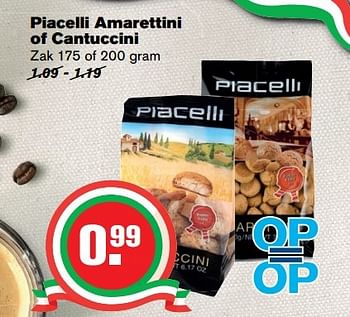 Aanbiedingen Piacelli amarettini of cantuccini - Piacelli - Geldig van 17/05/2017 tot 24/05/2017 bij Hoogvliet