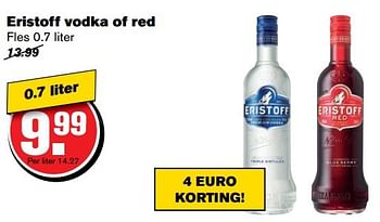 Aanbiedingen Eristoff vodka of red - Eristoff - Geldig van 17/05/2017 tot 24/05/2017 bij Hoogvliet