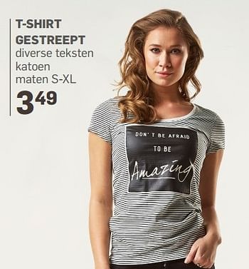 Aanbiedingen T-shirt gestreept - Huismerk - Action - Geldig van 04/05/2017 tot 28/05/2017 bij Action