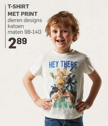 Aanbiedingen T-shirt met print - Huismerk - Action - Geldig van 04/05/2017 tot 28/05/2017 bij Action