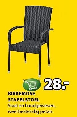Aanbiedingen Birkemose stapelstoel - Huismerk - Jysk - Geldig van 15/05/2017 tot 28/05/2017 bij Jysk