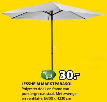 Aanbiedingen Jessheim marktparasol - Huismerk - Jysk - Geldig van 15/05/2017 tot 28/05/2017 bij Jysk