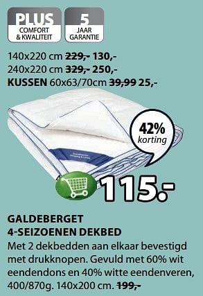 Aanbiedingen Galdeberget 4-seizoenen dekbed - Huismerk - Jysk - Geldig van 15/05/2017 tot 28/05/2017 bij Jysk