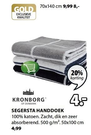 Aanbiedingen Segersta handdoek - Kronborg - Geldig van 15/05/2017 tot 28/05/2017 bij Jysk