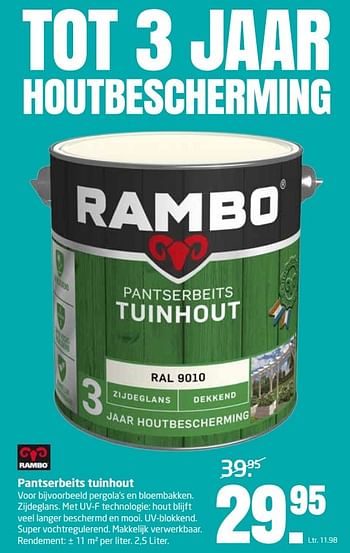 Aanbiedingen Pantserbeits tuinhout - Rambo - Geldig van 15/05/2017 tot 28/05/2017 bij Formido