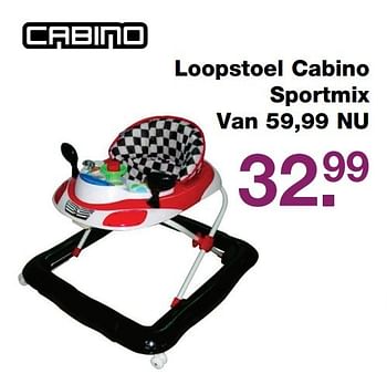 Aanbiedingen Loopstoel cabino sportmix - Cabino - Geldig van 12/05/2017 tot 28/05/2017 bij Baby & Tiener Megastore