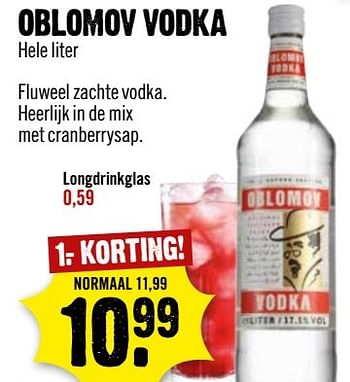 Aanbiedingen Oblomov vodka - Oblomov - Geldig van 21/05/2017 tot 27/05/2017 bij Dirk III