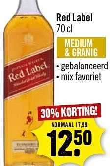 Aanbiedingen Johnnie walker red label - Johnnie Walker - Geldig van 21/05/2017 tot 27/05/2017 bij Dirk III