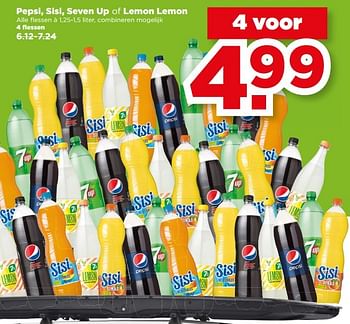 Aanbiedingen Pepsi, sisi, seven up of lemon lemon - Huismerk - Plus - Geldig van 21/05/2017 tot 27/05/2017 bij Plus