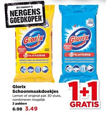 Aanbiedingen Glorix schoonmaakdoekjes - Glorix - Geldig van 21/05/2017 tot 27/05/2017 bij Plus
