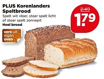 Aanbiedingen Plus korenlanders speltbrood - Huismerk - Plus - Geldig van 21/05/2017 tot 27/05/2017 bij Plus