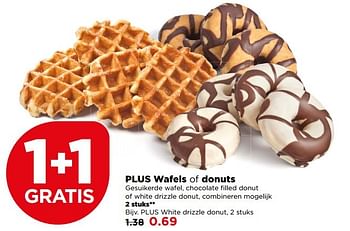 Aanbiedingen Plus wafels of donuts - Huismerk - Plus - Geldig van 21/05/2017 tot 27/05/2017 bij Plus