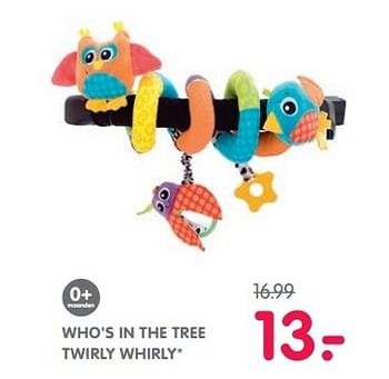 Aanbiedingen Who`s in the tree twirly whirly - Playgro - Geldig van 02/05/2017 tot 28/05/2017 bij Prenatal