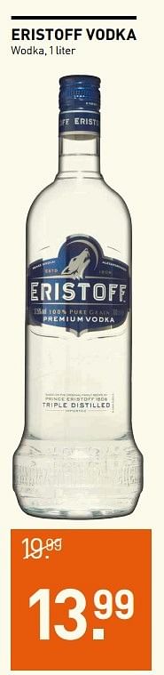 Aanbiedingen Eristoff vodka - Eristoff - Geldig van 18/05/2017 tot 21/05/2017 bij Gall & Gall